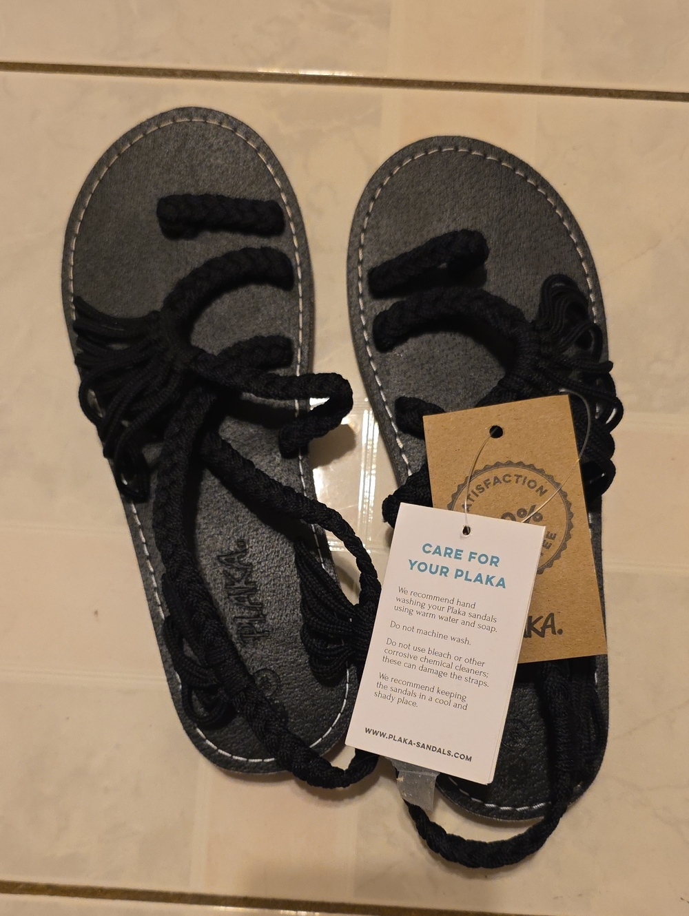 Women's Black Rope Sandals